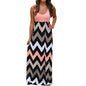 Womens Striped Long Boho Dress Lady Beach Summer Sundrss Maxi Dress Plus Size - Ultrabasic
