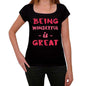 Wonderful Being Great Black Womens Short Sleeve Round Neck T-Shirt Gift T-Shirt 00334 - Black / Xs - Casual