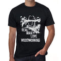 Woodworking, Real Men Love Woodworking Men's T shirt Black Birthday Gift 00538