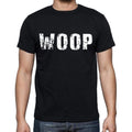 woop Men's Short Sleeve Round Neck T-shirt , 4 letters Black