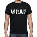 Wraf Herren Kurzarm-T-Shirt mit Rundhalsausschnitt, 4 Buchstaben Schwarz