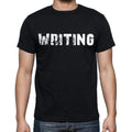 Schriftzug, weiße Buchstaben, Herren-Kurzarm-Rundhals-T-Shirt 00007