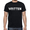 geschrieben, weiße Buchstaben, Herren-Kurzarm-Rundhals-T-Shirt 00007
