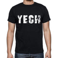 yech Men's Short Sleeve Round Neck T-shirt , 4 letters Black