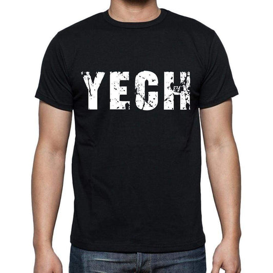 Yech Mens Short Sleeve Round Neck T-Shirt 4 Letters Black - Casual