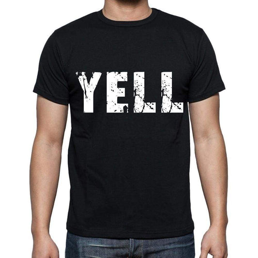 Yell White Letters Mens Short Sleeve Round Neck T-Shirt 00007