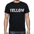 yellow , white letters, Men's Short Sleeve Round Neck T-shirt 00007