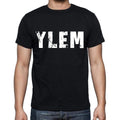 Ylem Herren-Kurzarm-T-Shirt mit Rundhalsausschnitt, 4 Buchstaben Schwarz
