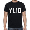 ylid T-shirt <span>col rond</span> <span>manches courtes</span> <span>homme</span> , 4 lettres <span>Noir</span>