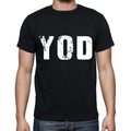 yod men t shirts,Short Sleeve,t shirts men,tee shirts for men,cotton,black , 3 letters