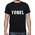 yodel Men's Short Sleeve Round Neck T-shirt , 5 letters Black , word 00006