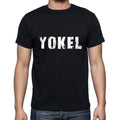 yokel Men's Short Sleeve Round Neck T-shirt , 5 letters Black , word 00006