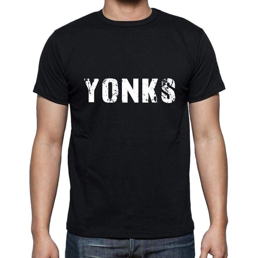 Yonks Mens Short Sleeve Round Neck T-Shirt 5 Letters Black Word 00006 - Casual