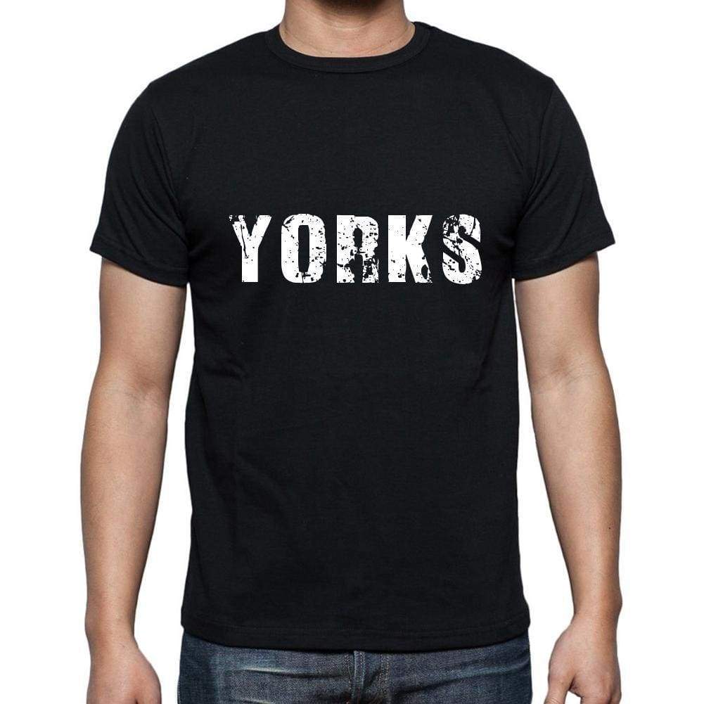Yorks Mens Short Sleeve Round Neck T-Shirt 5 Letters Black Word 00006 - Casual
