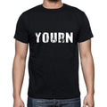 yourn Men's Short Sleeve Round Neck T-shirt , 5 letters Black , word 00006
