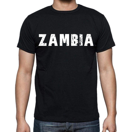 Zambia T-Shirt For Men Short Sleeve Round Neck Black T Shirt For Men - T-Shirt