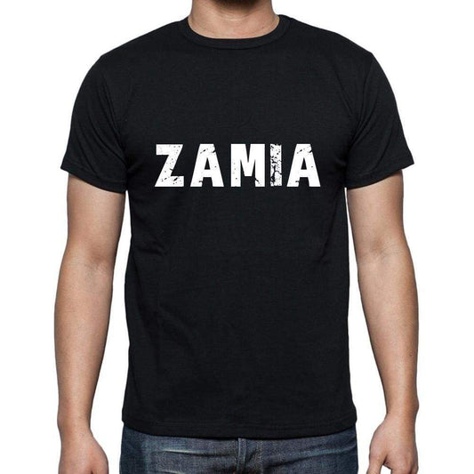 Zamia Mens Short Sleeve Round Neck T-Shirt 5 Letters Black Word 00006 - Casual