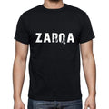 zarqa Men's Short Sleeve Round Neck T-shirt , 5 letters Black , word 00006