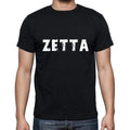 zetta Men's Short Sleeve Round Neck T-shirt , 5 letters Black , word 00006