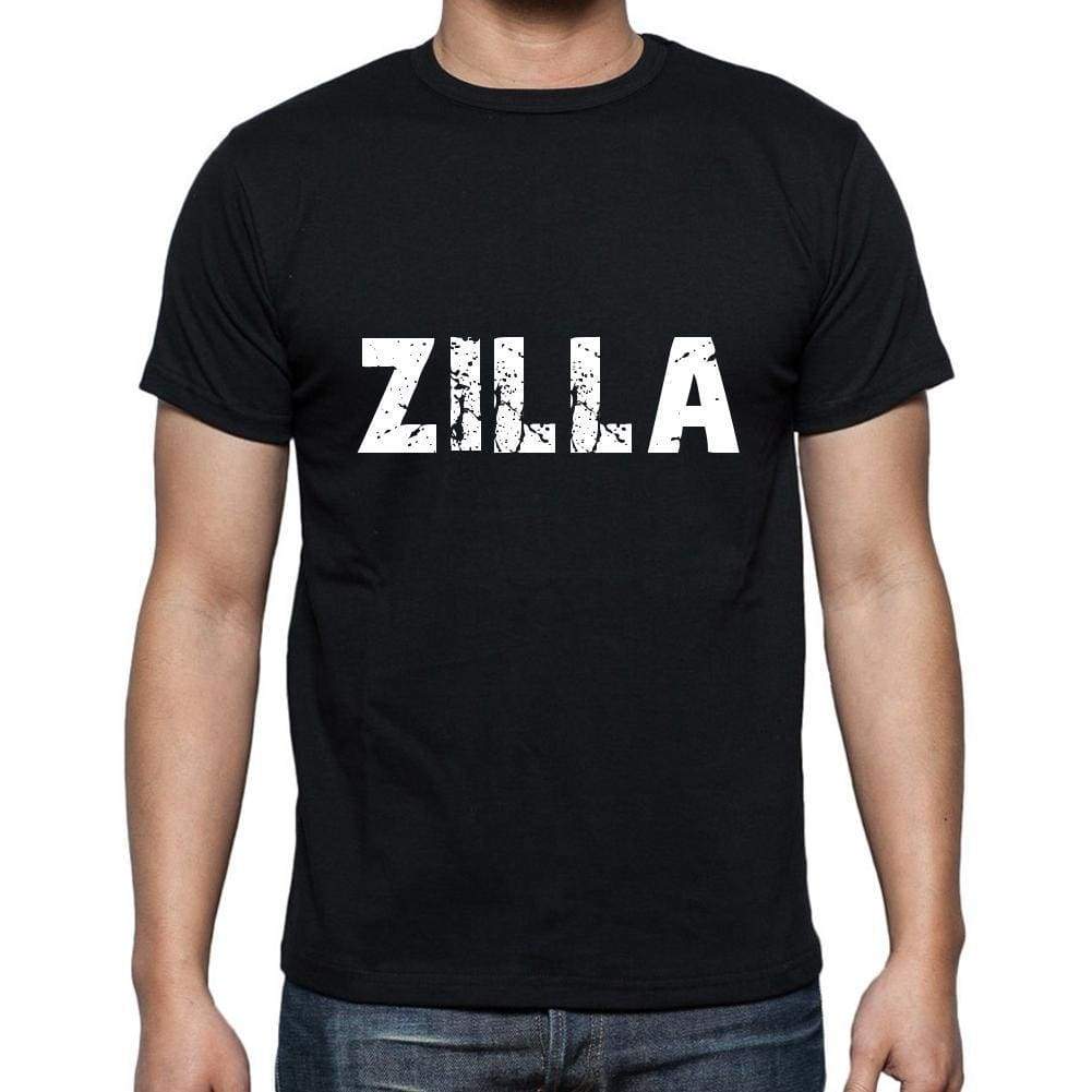 Zilla Mens Short Sleeve Round Neck T-Shirt 5 Letters Black Word 00006 - Casual