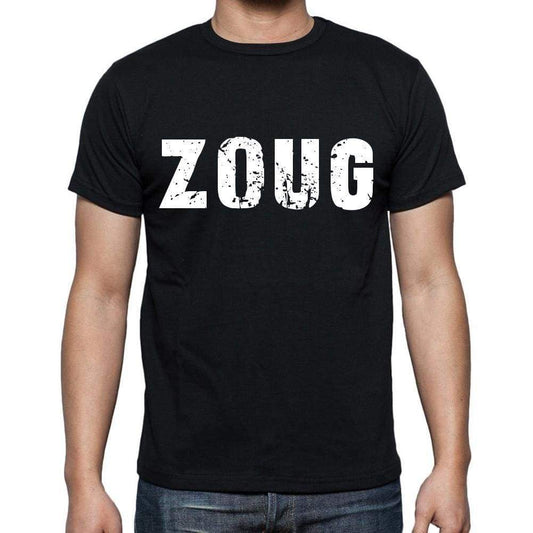 Zoug Mens Short Sleeve Round Neck T-Shirt 4 Letters Black - Casual