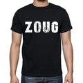 zug Herren Kurzarm-T-Shirt mit Rundhalsausschnitt, 4 Buchstaben Schwarz