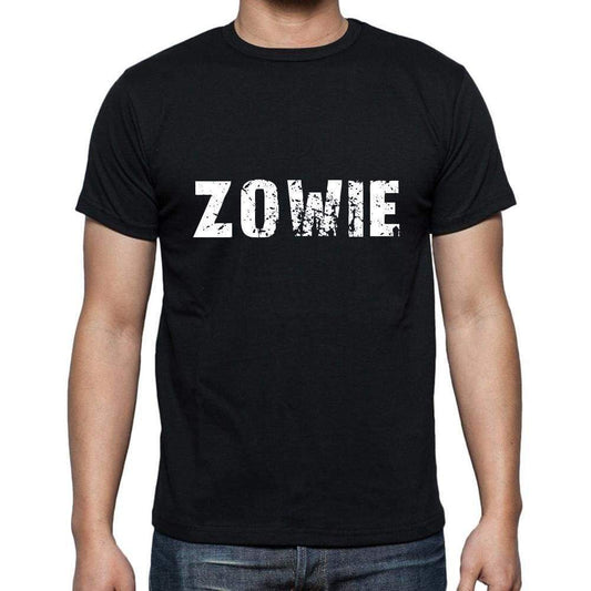 Zowie Mens Short Sleeve Round Neck T-Shirt 5 Letters Black Word 00006 - Casual